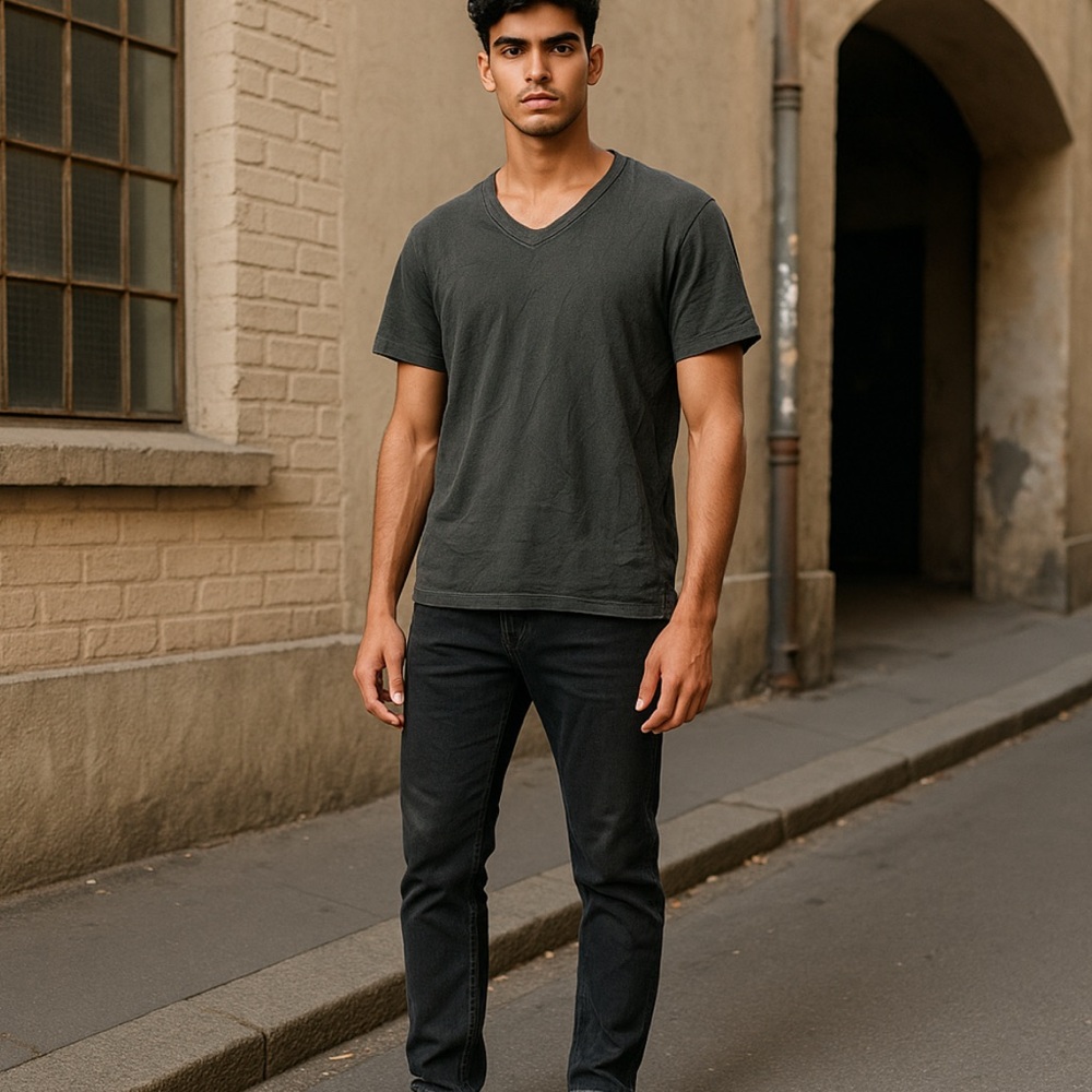 Diesel Flight Bright Embroidered Logo Tee shirt v neck